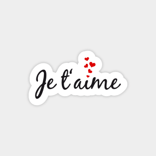 Je t'aime, I love you, French word art with red hearts Sticker